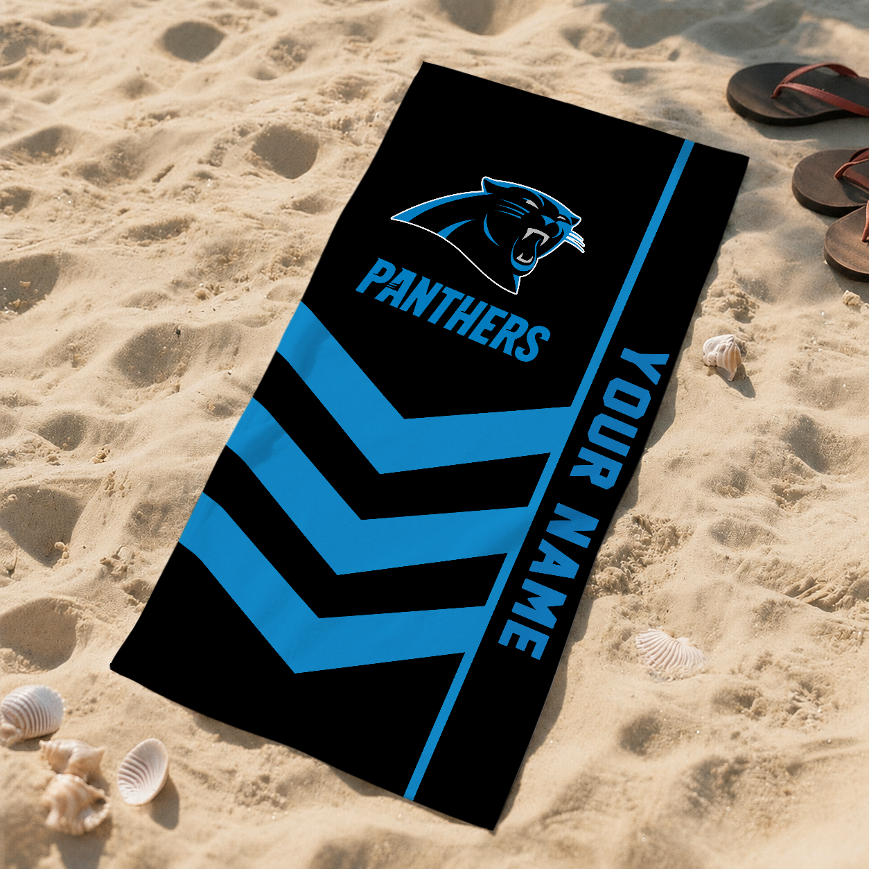 HOT DEAL - NEW CUSTOMIZED NFL23 CLP CAROLINA PANTHERS BEACH TOWEL