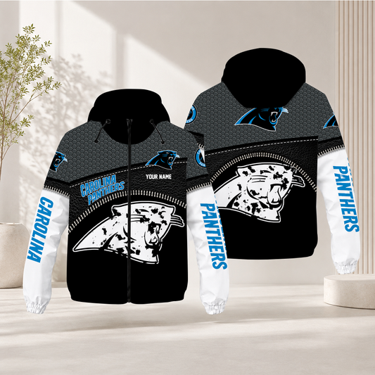 HOT DEAL - NEW CUSTOMIZED NFL23 CLP CAROLINA PANTHERS WINDBREAKER JACKET