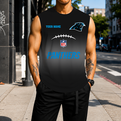 VIRAL EDITION - NEW CUSTOMIZED NFL23 CLP CAROLINA PANTHERS MEN'S GYM SHIRT