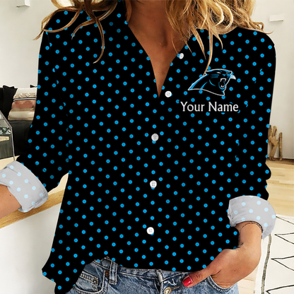 SPECIAL EDITION - NEW CUSTOMIZED NFL23 CLP CAROLINA PANTHERS WOMEN CASUAL SHIRT