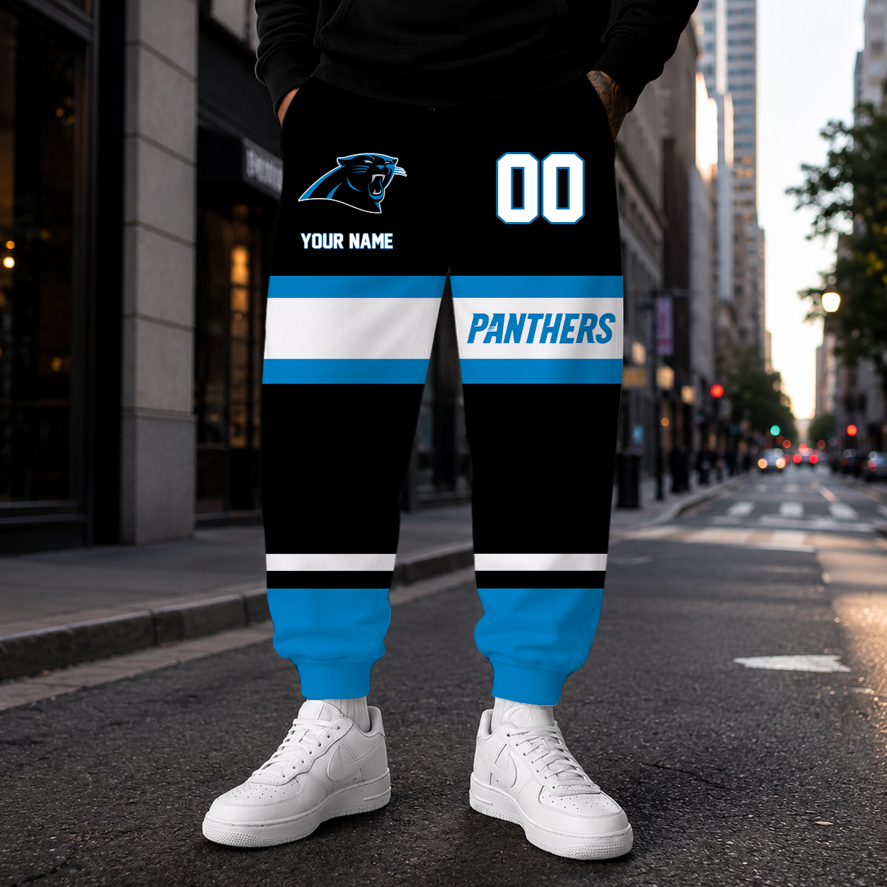 EXCLUSIVE EDITION - NEW CUSTOMIZED NFL23 CLP CAROLINA PANTHERS SWEATPANTS