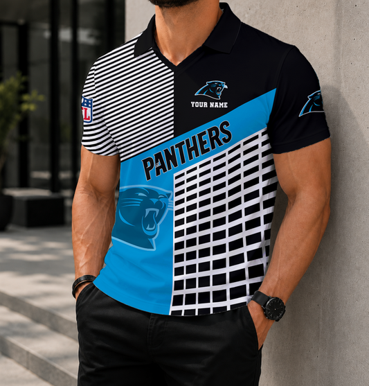 FINAL SALE - NEW CUSTOMIZED NFL23 CLP CAROLINA PANTHERS POLO SHIRT