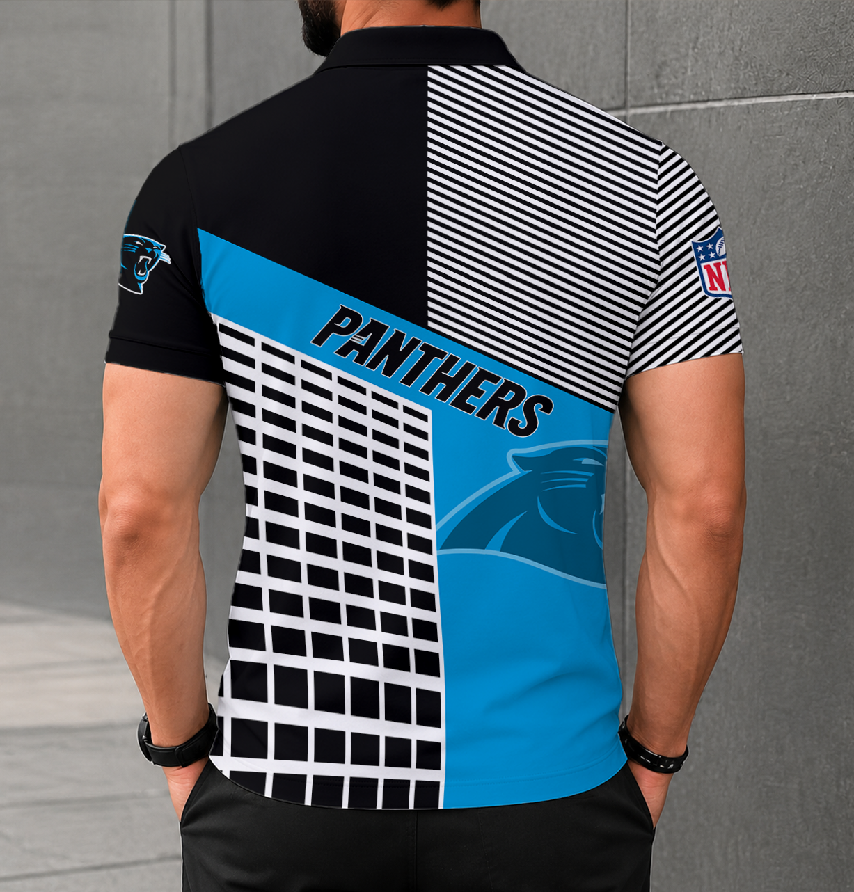 FINAL SALE - NEW CUSTOMIZED NFL23 CLP CAROLINA PANTHERS POLO SHIRT