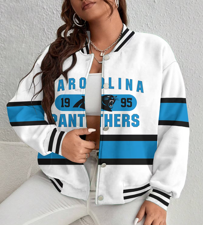 FINAL SALE - NEW CUSTOMIZED NFL23 CLP CAROLINA PANTHERS SATIN VARSITY & BASEBALL JACKET