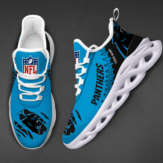 FINAL SALE - NEW CUSTOMIZED NFL23 CLP CAROLINA PANTHERS UNISEX MAX SOUL SHOES