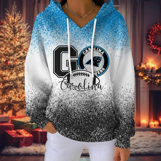 SPECIAL EDITION - NEW CUSTOMIZED NFL23 CLP CAROLINA PANTHERS RIBBED HOODIE & SWEATSHIRT