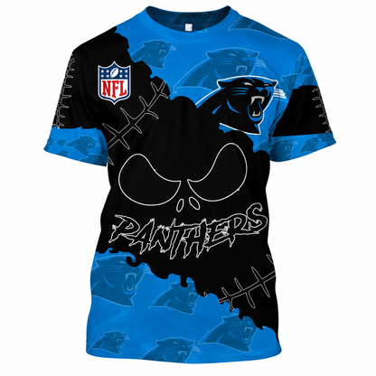 SPECIAL EDITION - NEW CUSTOMIZED NFL23 CLP CAROLINA PANTHERS HALLOWEEN SKULL APPAREL FOR FANS