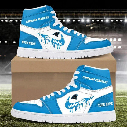 EXCLUSIVE EDITION - NEW CUSTOMIZED NFL23 CLP CAROLINA PANTHERS AIR JORDAN SNEAKERS