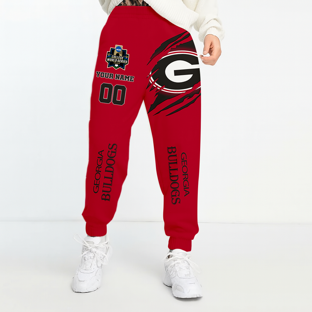 LIMITED DROP - NEW CUSTOMIZED COLLEGE WORLD SERIES NCAA23 GEB GEORGIA BULLDOGS UNISEX LONG PANTS