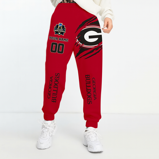 LIMITED DROP - NEW CUSTOMIZED COLLEGE WORLD SERIES NCAA23 GEB GEORGIA BULLDOGS UNISEX LONG PANTS