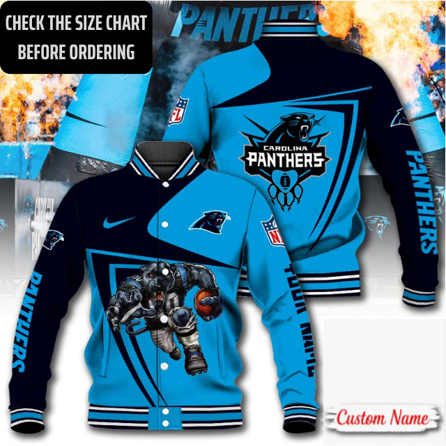 LIMITED EDITION - NEW CUSTOMIZED NFL23 CLP CAROLINA PANTHERS SATIN VARSITY & BASEBALL JACKET