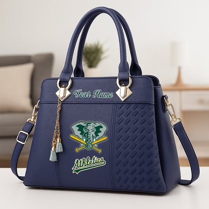 LIMITED EDITION - NEW CUSTOMIZED MLB23 OAS OL ATHLETICS ZIP HANDBAG MULTICOLOR