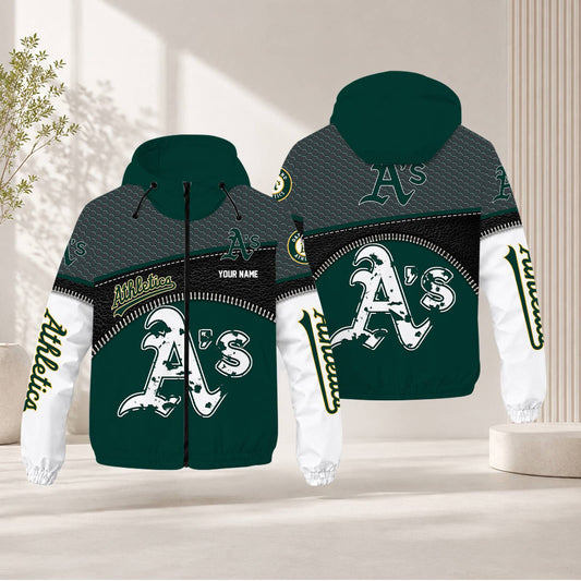 FINAL SALE - NEW CUSTOMIZED MLB23 OAS OAKLAND ATHLETICS WINDBREAKER JACKET