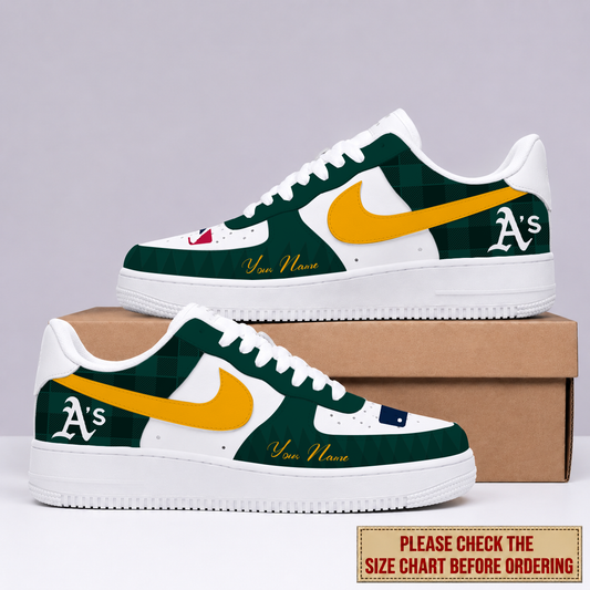 VIRAL EDITION - NEW CUSTOMIZED MLB23 OAS OAKLAND ATHLETICS AF1 SHOES