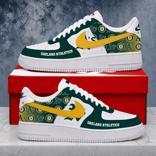 VIRAL EDITION - NEW CUSTOMIZED MLB23 OAS OAKLAND ATHLETICS AF1 SHOES