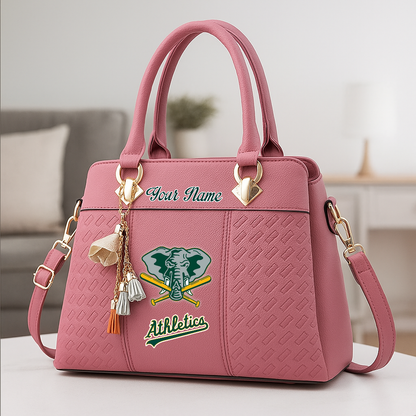 LIMITED EDITION - NEW CUSTOMIZED MLB23 OAS OL ATHLETICS ZIP HANDBAG MULTICOLOR