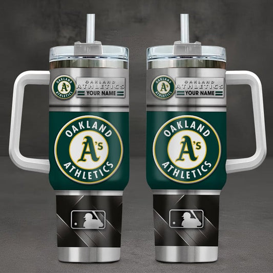 LIMITED EDITION - NEW CUSTOMIZED MLB23 OAS OAKLAND ATHLETICS TUMBLER CUP