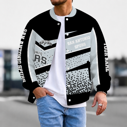 FLASH SALE - NEW CUSTOMIZED NBA23 SAS SAN ANTONIO SPURS BASEBALL JACKET, SATIN VARSITY JACKET