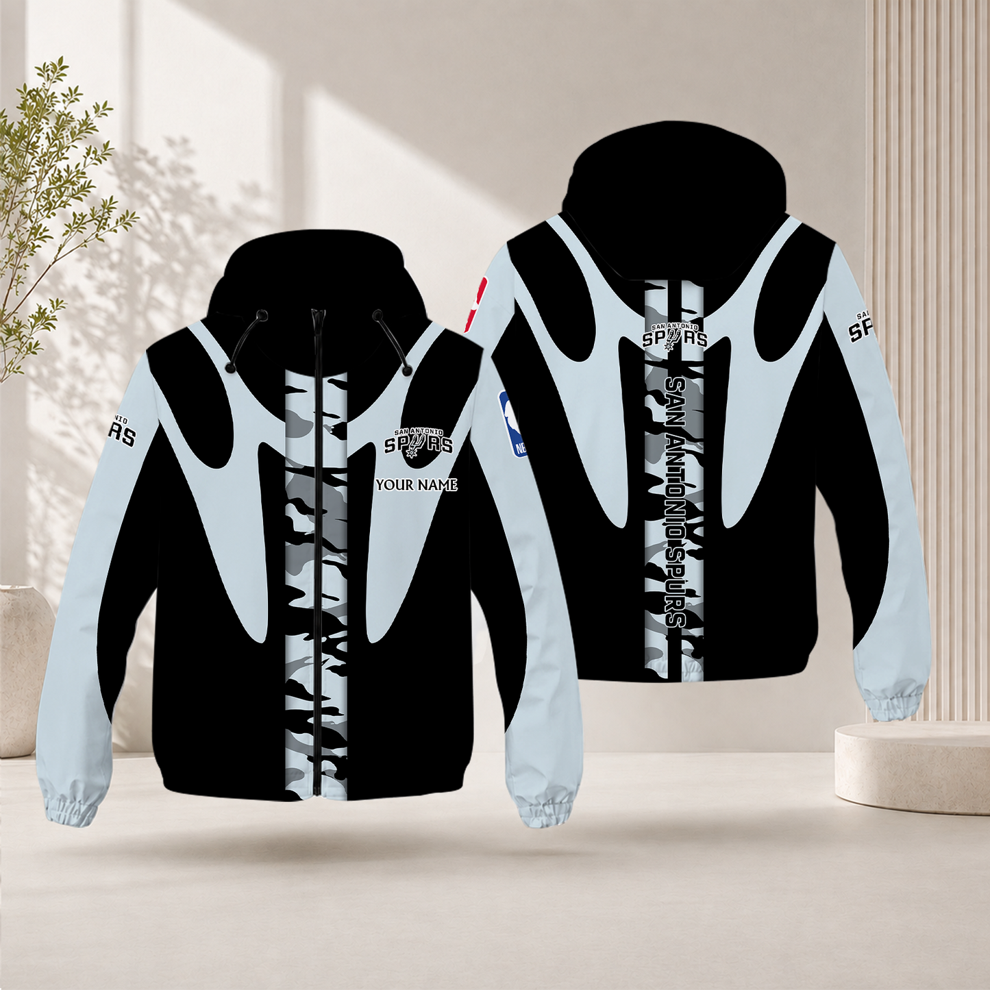 FINAL SALE - NEW CUSTOMIZED NBA23 SAS SAN ANTONIO SPURS WINDBREAKER JACKET