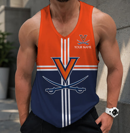 SPECIAL EDTION - NEW CUSTOMIZED NCAA MAM23 VIC VIRGINIA CAVALIERS STRAPPY UNISEX TANK TOP