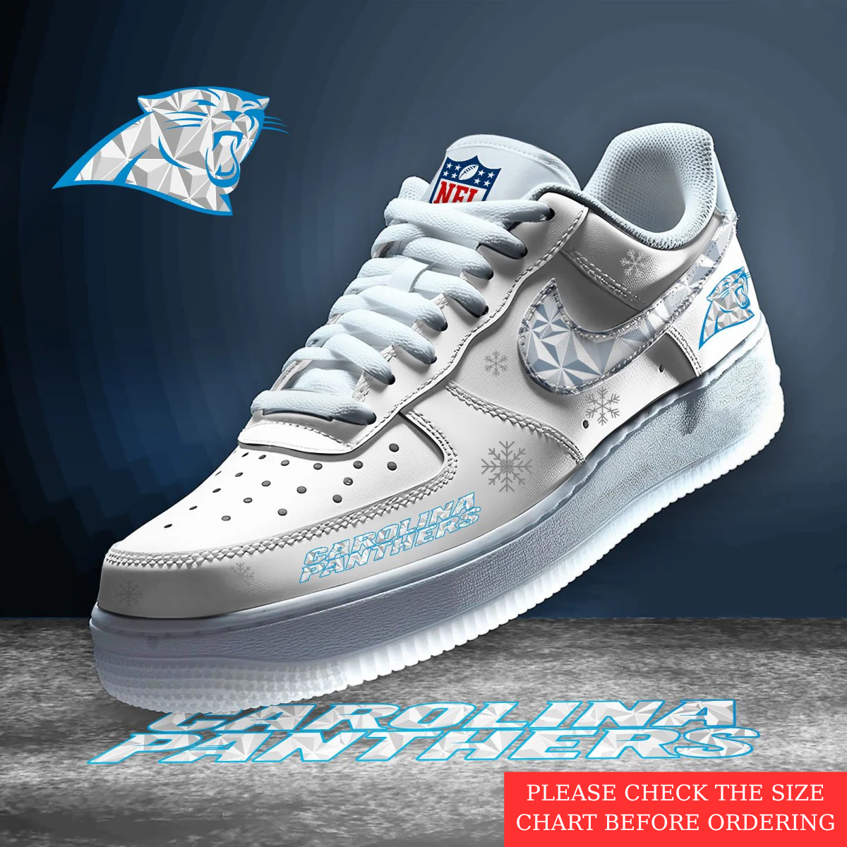 LIMITED EDITION - NEW CUSTOMIZED NFL23 CLP CAROLINA PANTHERS AF1 SHOES