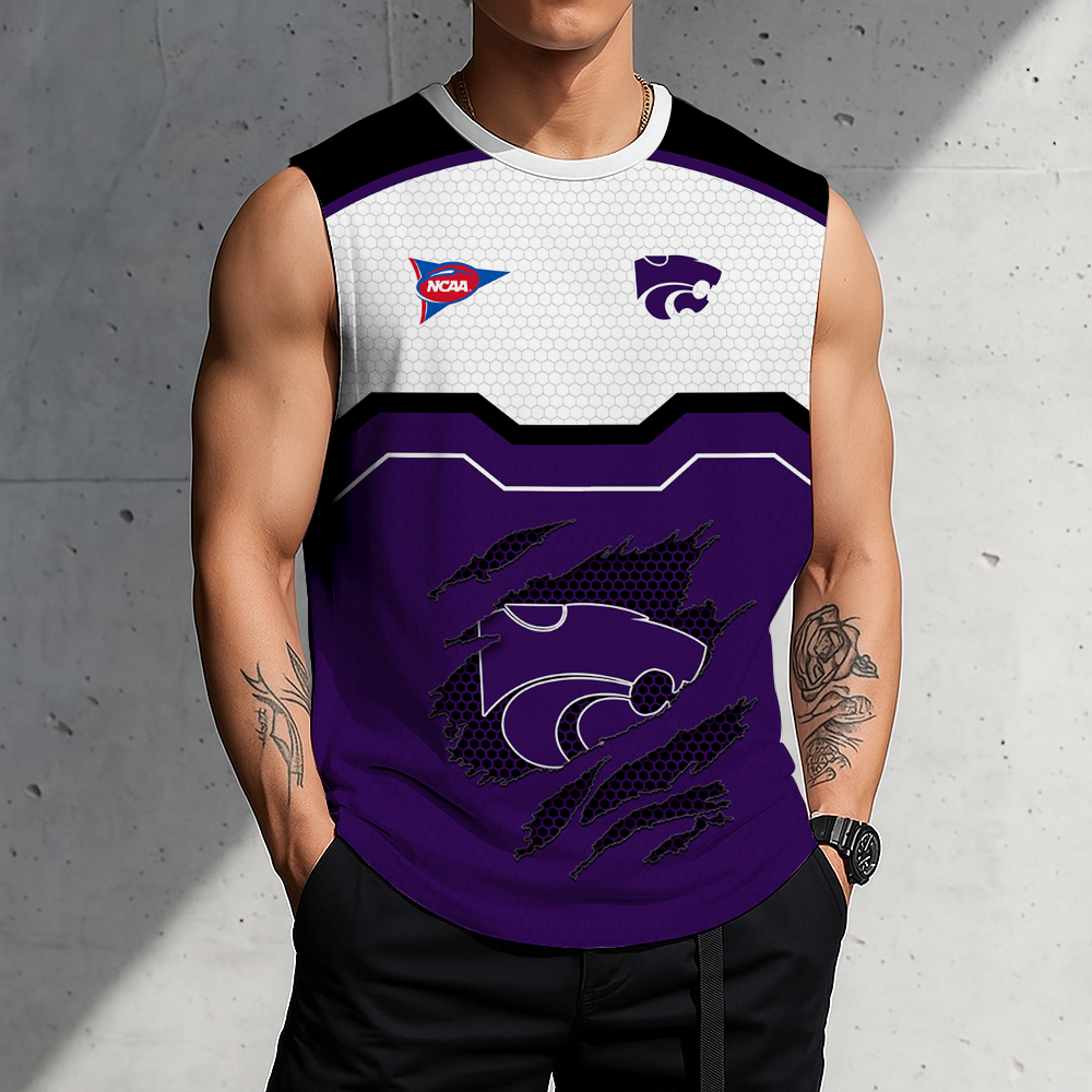 SPECIAL EDITION - NEW CUSTOMIZED NCAA FBS24 KSW KANSAS STATE WILDCATS MEN'S GYM SHIRT
