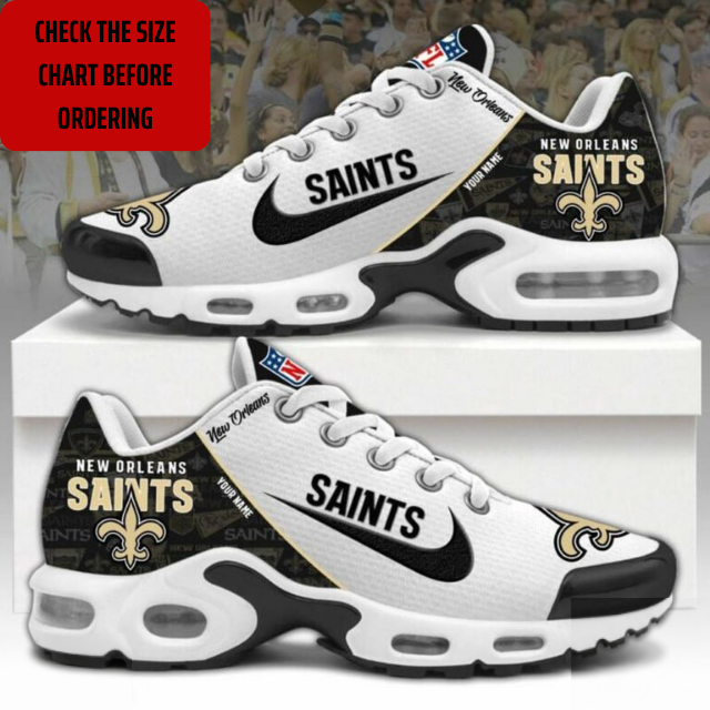 LIMITED EDITION - NEW CUSTOMIZED NFL24 NOS NEW ORLEANS SAINTS AIR MAX PLUS SNEAKERS