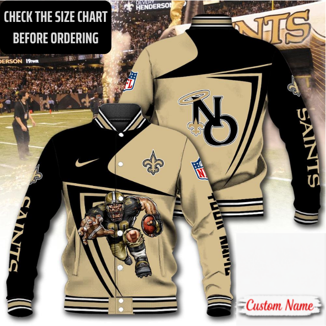 LIMITED EDITION - NEW CUSTOMIZED NFL24 NOS NEW ORLEANS SAINTS SATIN VARSITY & BASEBALL JACKET