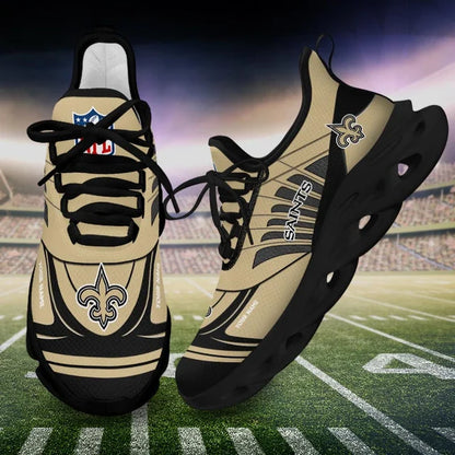 SPECIAL EDITION - NEW CUSTOMIZED NFL24 NOS NEW ORLEANS SAINTS UNISEX MAX SOUL SHOES