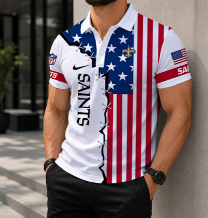 LIMITED EDITION - NEW CUSTOMIZED NFL24 NOS NEW ORLEANS SAINTS POLO SHIRT, ZIP POLO SHIRT & T-SHIRTS