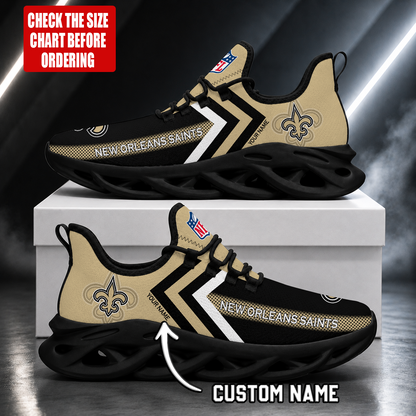 FINAL SALE - NEW CUSTOMIZED NFL24 NOS NEW ORLEANS SAINTS UNISEX MAX SOUL SHOES