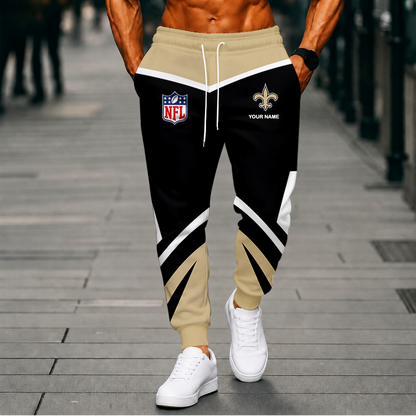 FINAL SALE - NEW CUSTOMIZED NFL24 NOS NEW ORLEANS SAINTS SWEATPANTS