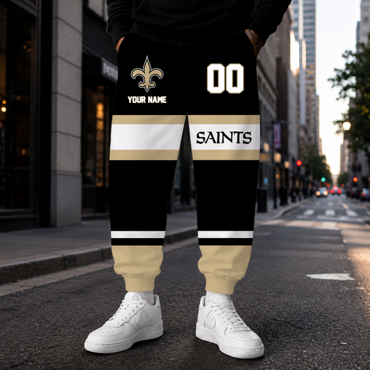 EXCLUSIVE EDITION - NEW CUSTOMIZED NFL24 NOS NEW ORLEANS SAINTS SWEATPANTS