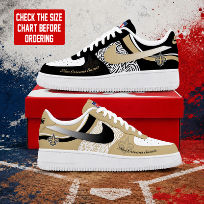 FLASH SALE - NEW CUSTOMIZED NFL24 NOS NEW ORLEANS SAINTS AF1 SHOES