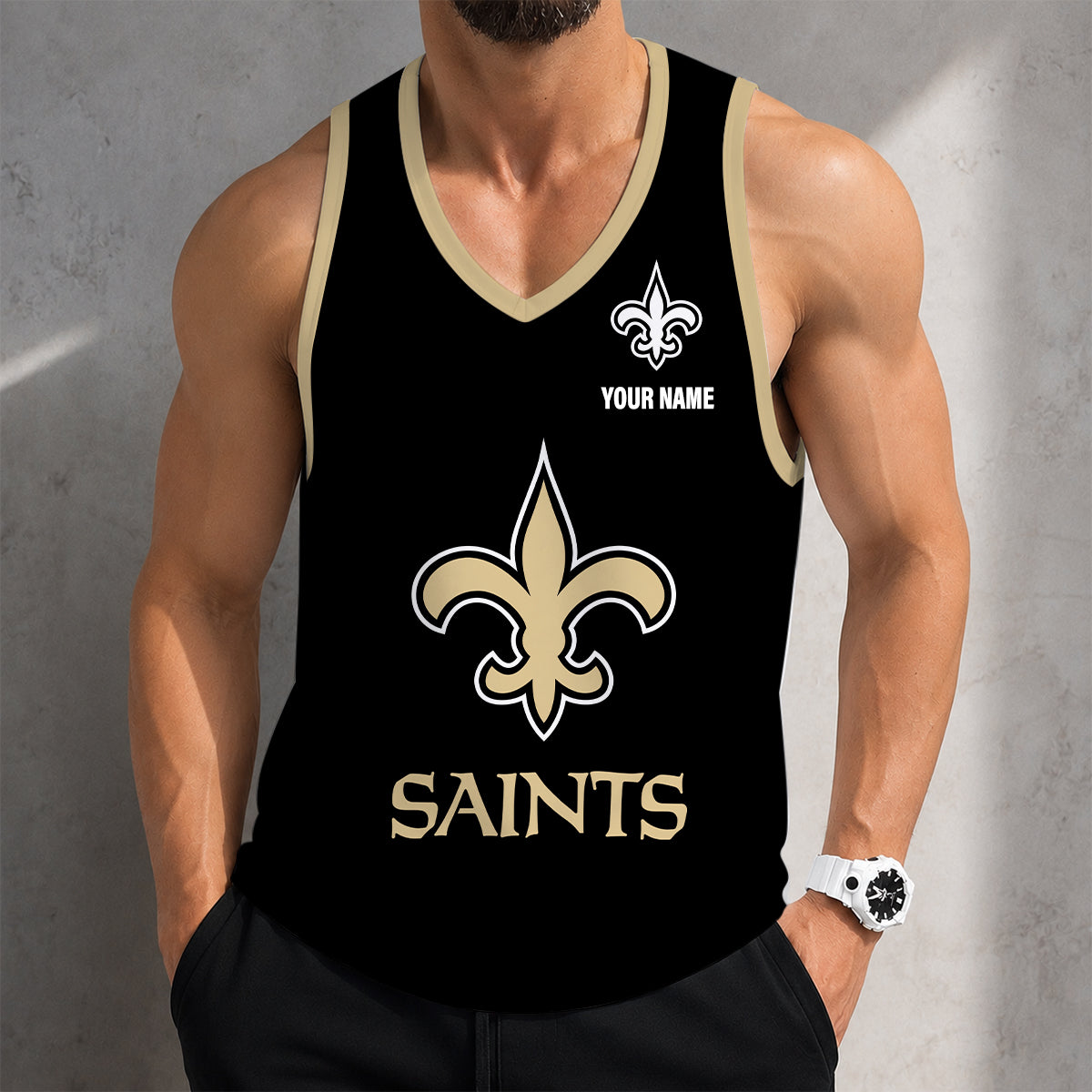 VIRAL EDITION - NEW CUSTOMIZED NFL24 NOS NEW ORLEANS SAINTS TANK TOP