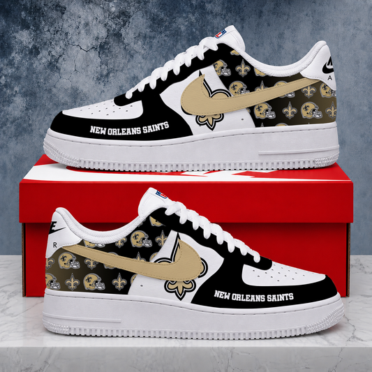 FINAL SALE - NEW CUSTOMIZED NFL24 NOS NEW ORLEANS SAINTS AF1 SHOES