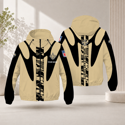 FLASH SALE - NEW CUSTOMIZED NFL24 NOS NEW ORLEANS SAINTS WINDBREAKER JACKET