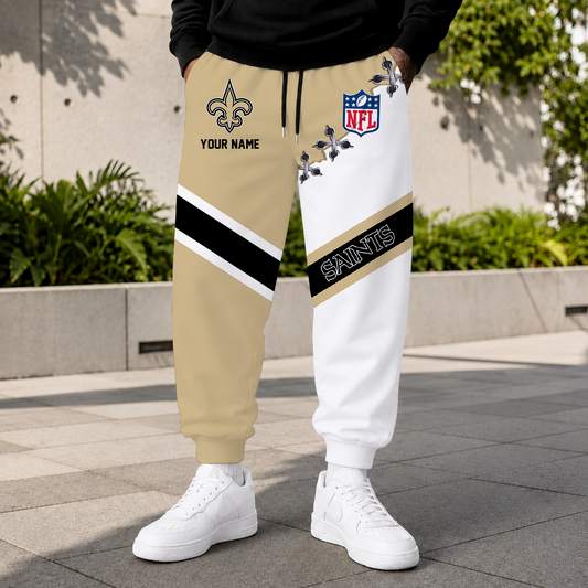 FLASH SALE - NEW CUSTOMIZED NFL24 NOS NEW ORLEANS SAINTS SWEATPANTS