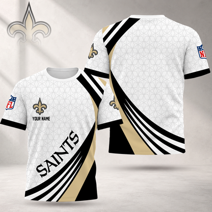 FINAL SALE - NEW CUSTOMIZED NFL24 NOS NEW ORLEANS SAINTS T-SHIRT, POLO SHIRT, ZIP POLO SHIRT, SWEATSHIRT, HOODIE & ZIP HOODIE