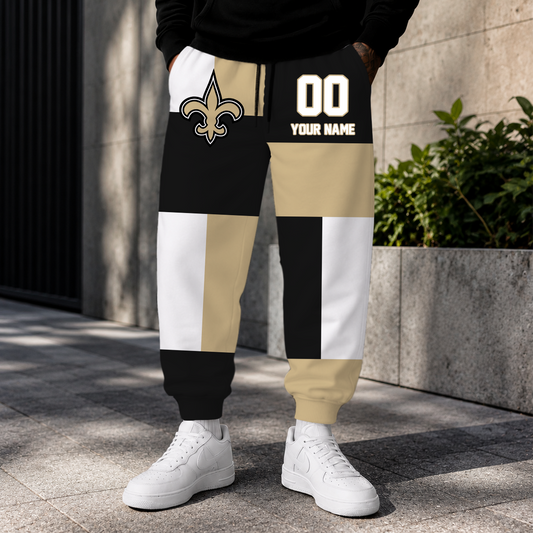 VIRAL EDITION - NEW CUSTOMIZED NFL24 NOS NEW ORLEANS SAINTS SWEATPANTS