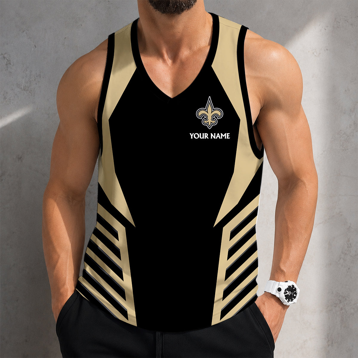 LIMITED EDITION - NEW CUSTOMIZED NFL24 NOS NEW ORLEANS SAINTS TANK TOP