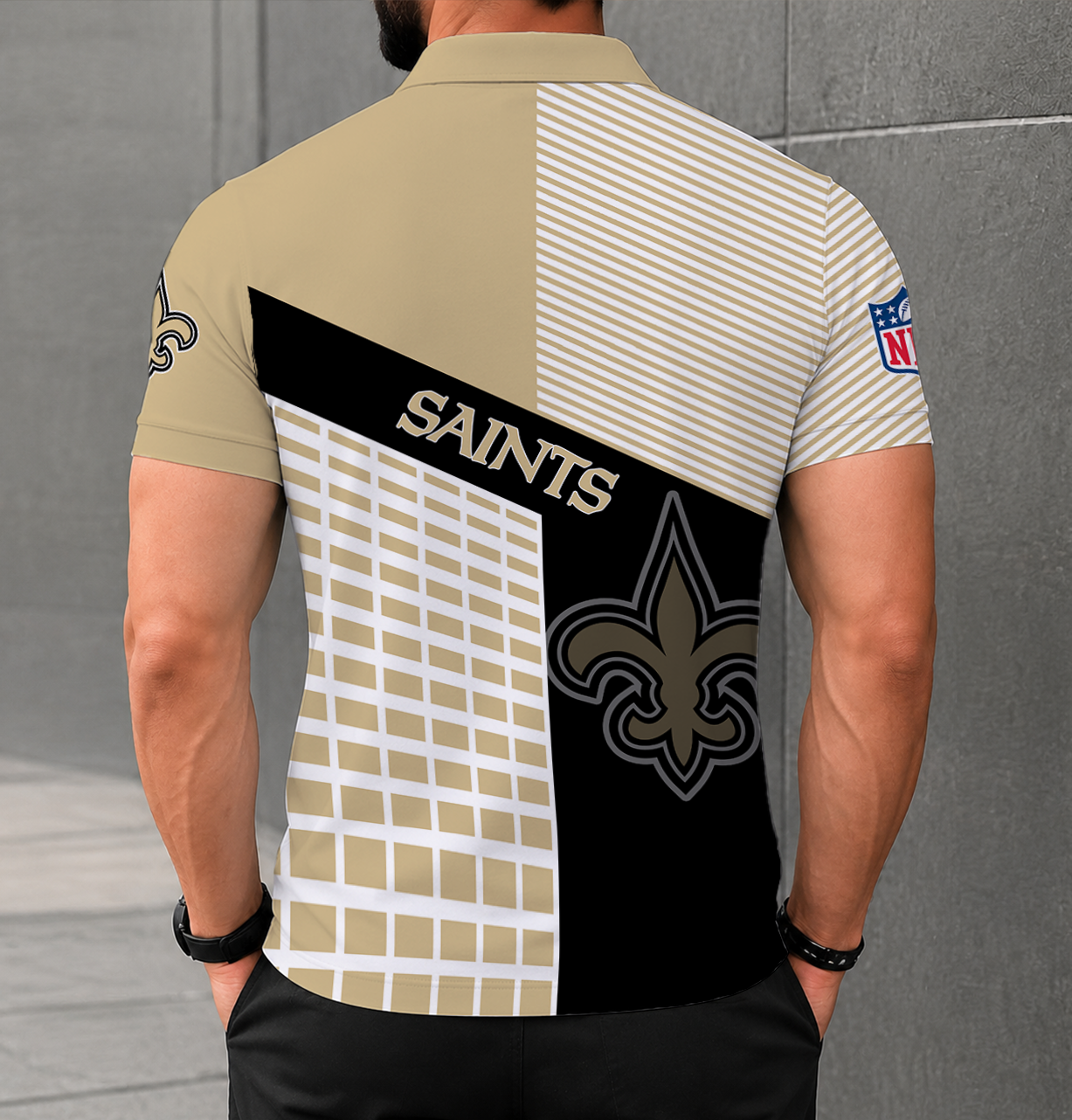 FINAL SALE - NEW CUSTOMIZED NFL24 NOS NEW ORLEANS SAINTS POLO SHIRT