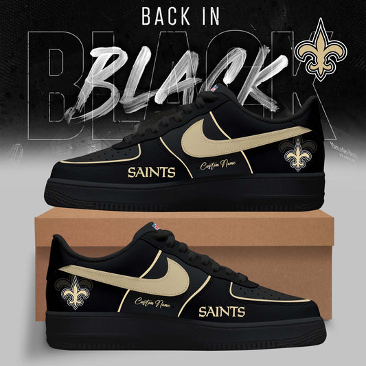 FINAL SALE - NEW CUSTOMIZED NFL24 NOS NEW ORLEANS SAINTS AF1 SNEAKERS