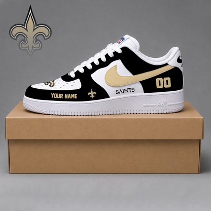 ELITE EDITION - NEW CUSTOMIZED NFL24 NOS NEW ORLEANS SAINTS AF1 SHOES