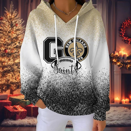 SPECIAL EDITION - NEW CUSTOMIZED NFL24 NOS NEW ORLEANS SAINTS RIBBED HOODIE & SWEATSHIRT