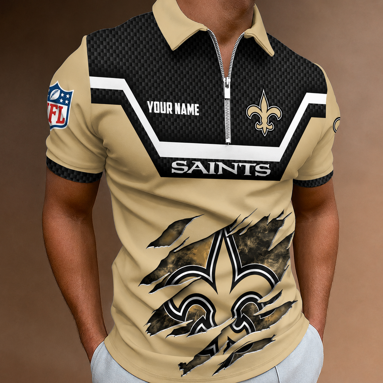 LIMITED EDITION - NEW CUSTOMIZED NFL24 NOS NEW ORLEANS SAINTS T-SHIRT, POLO SHIRT, ZIP POLO SHIRT, SWEATSHIRT, HOODIE & ZIP HOODIE