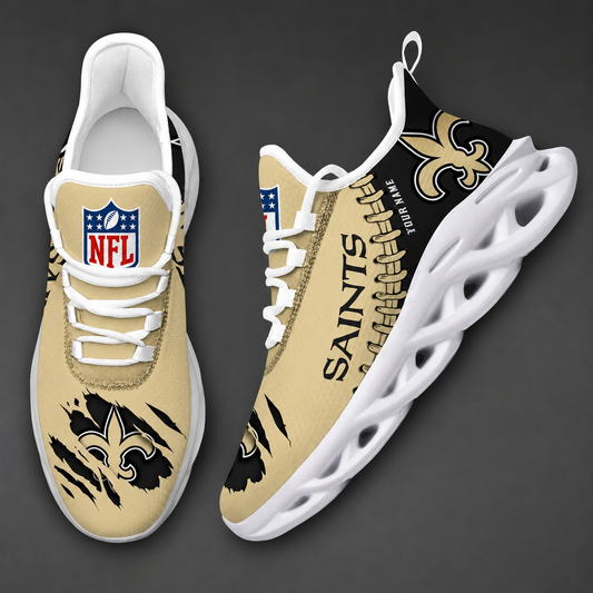 FINAL SALE - NEW CUSTOMIZED NFL24 NOS NEW ORLEANS SAINTS UNISEX MAX SOUL SHOES