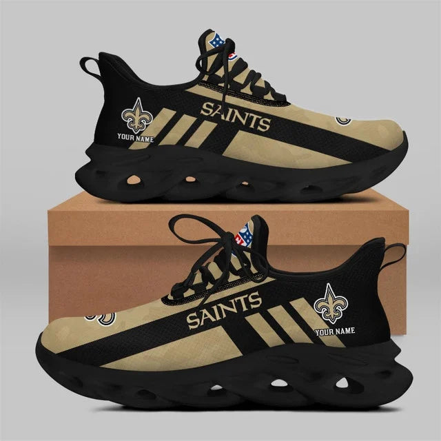 VIRAL EDITION - NEW CUSTOMIZED NFL24 NOS NEW ORLEANS SAINTS UNISEX MAX SOUL SHOES