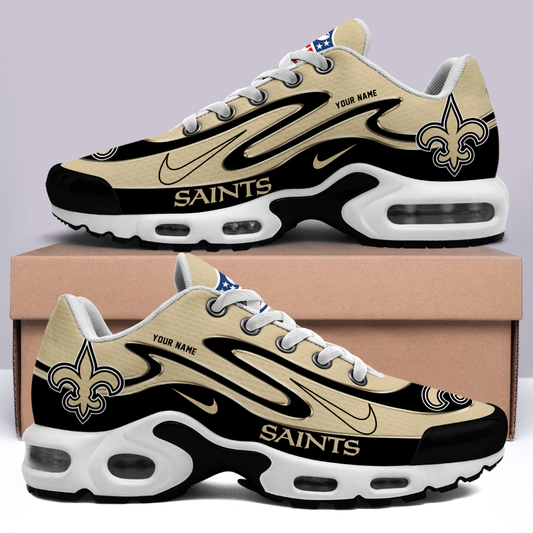 FINAL SALE - NEW CUSTOMIZED NFL24 NOS NEW ORLEANS SAINTS AIR MAX PLUS SNEAKERS
