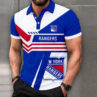 LIMITED EDITION - NEW CUSTOMIZED NHL24 NYR NEW YORK RANGERS POLO SHIRT, ZIP POLO SHIRT & T-SHIRTS